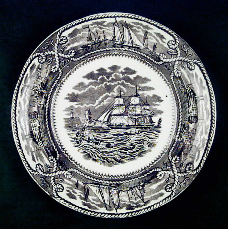 American Marine Brown Luncheon Plate by Ashworth Bros-1
