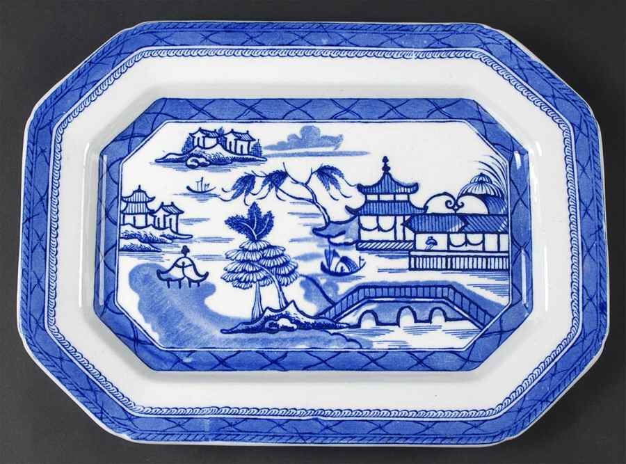 Real Old Canton 15" Oval Serving Platter by Ashworth Bros-1
