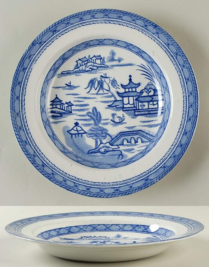 Real Old Canton Large Rim Soup Bowl by Ashworth Bros-1