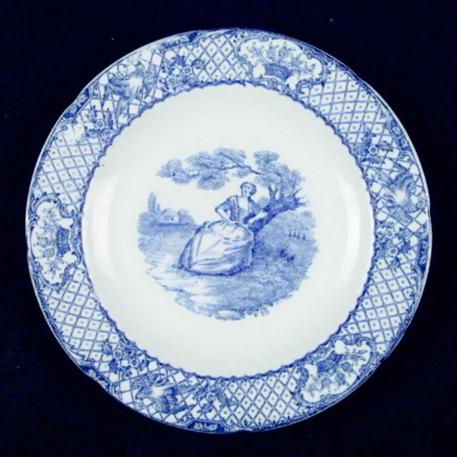 Watteau Blue Bread & Butter Plate by Ashworth Bros-1