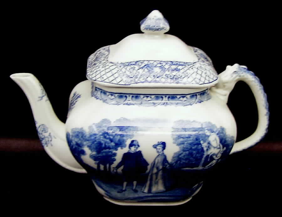 Watteau Blue Teapot & Lid by Ashworth Bros-1