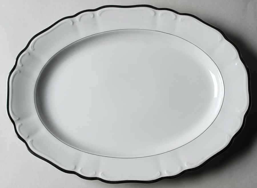 Empress White 14" Oval Serving Platter by Ashcraft-1