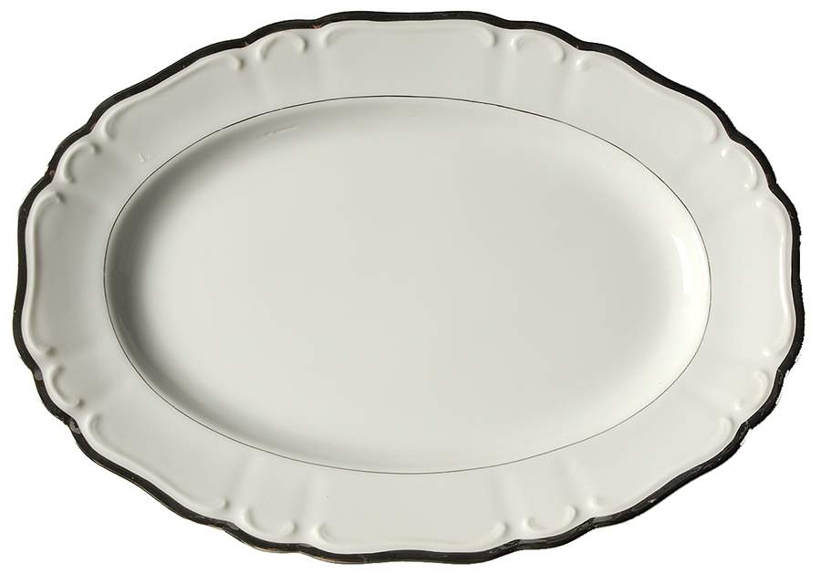 Empress White 12" Oval Serving Platter by Ashcraft-1