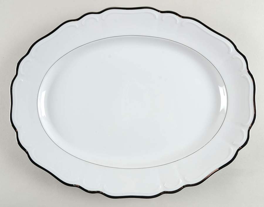 Empress White 16" Oval Serving Platter by Ashcraft-1