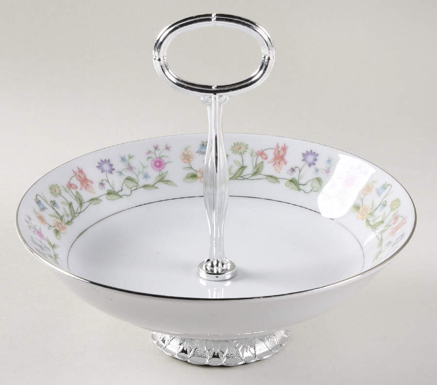 Eternal Love (Platinum Trim) 6"-7" Handled Footed Nut Dish HC by Ashley-1