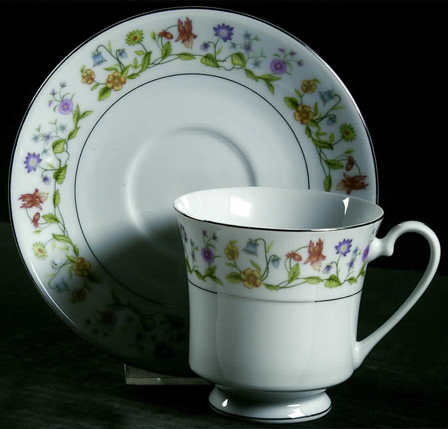 Eternal Love (Platinum Trim) Footed Cup & Saucer Set by Ashley-1