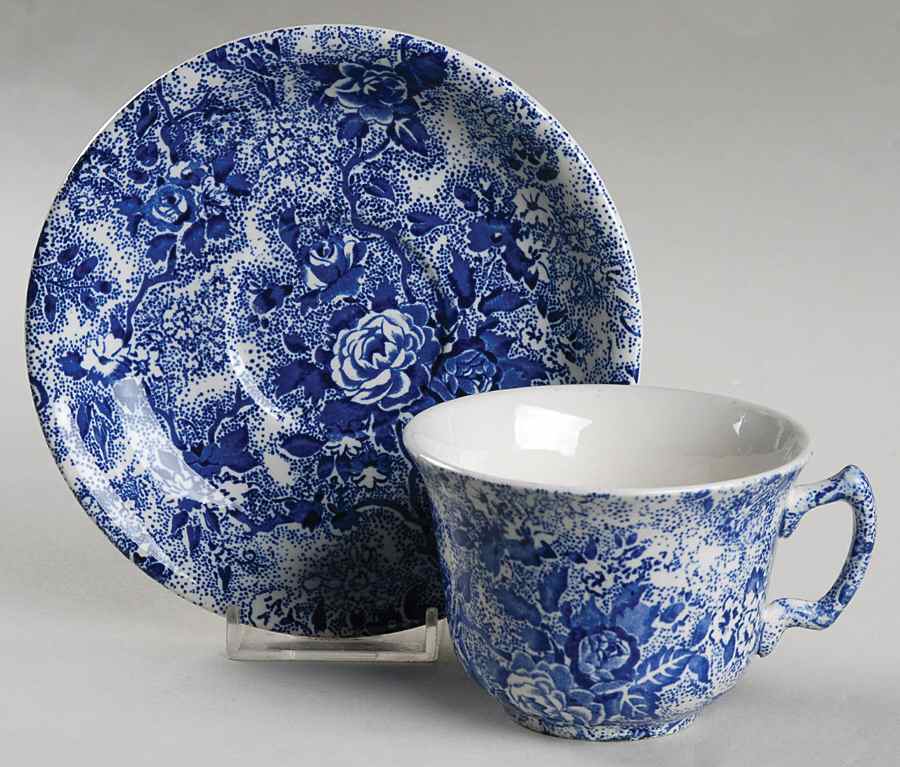 Chintzware Blue Flat Cup & Saucer Set by Laura Ashley-1