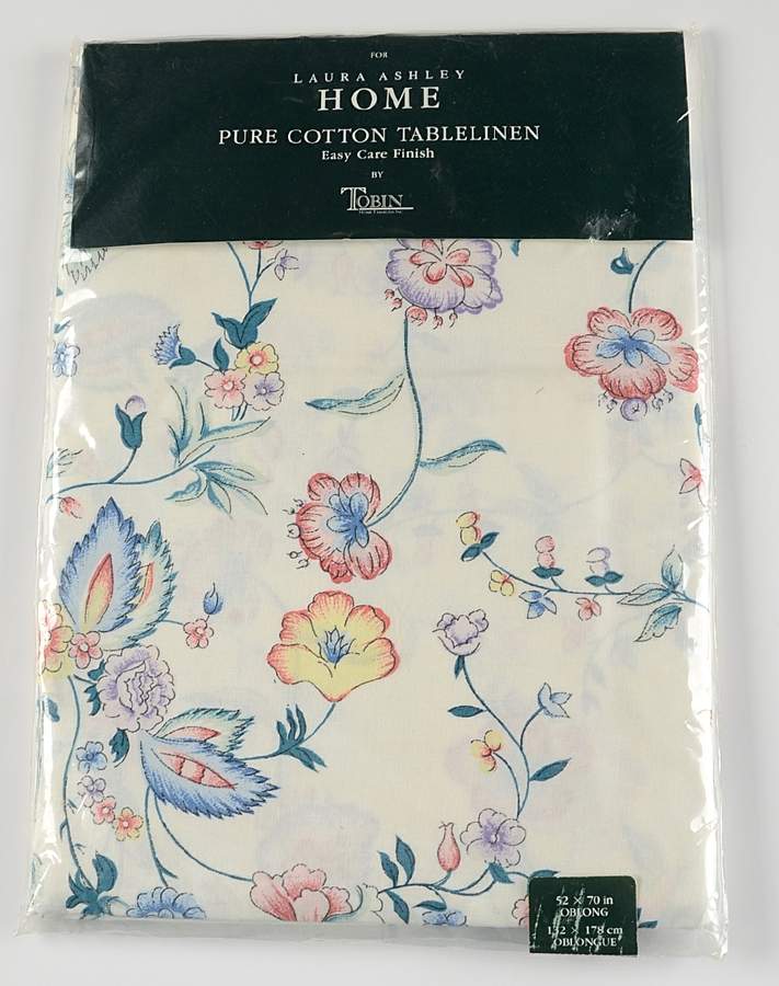 Chinese Silk 52" x 70" Oblong Tablecloth by Laura Ashley-1