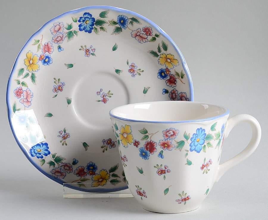 Hazelbury Flat Cup & Saucer Set by Laura Ashley-1