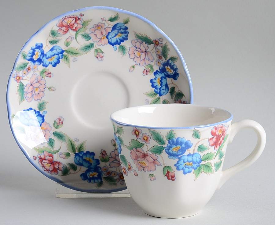 Hazelbury Flat Cup & Saucer Set by Laura Ashley-1