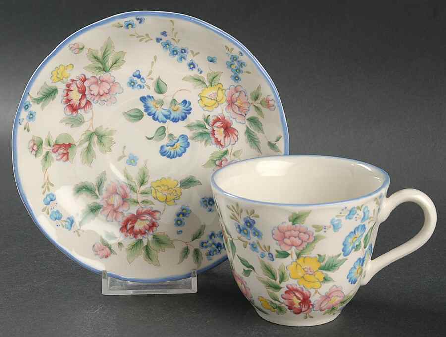 Hazelbury Flat Cup & Saucer Set by Laura Ashley-1