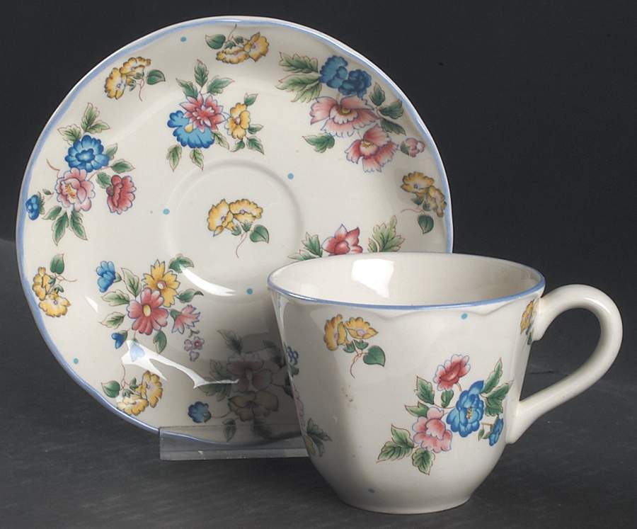 Hazelbury Flat Cup & Saucer Set by Laura Ashley-1