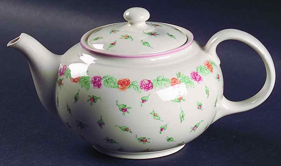 Rosebud Teapot & Lid by Laura Ashley-1