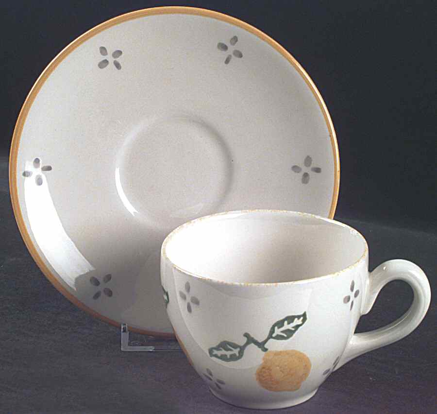 Summer Fruits Flat Cup & Saucer Set by Laura Ashley-1