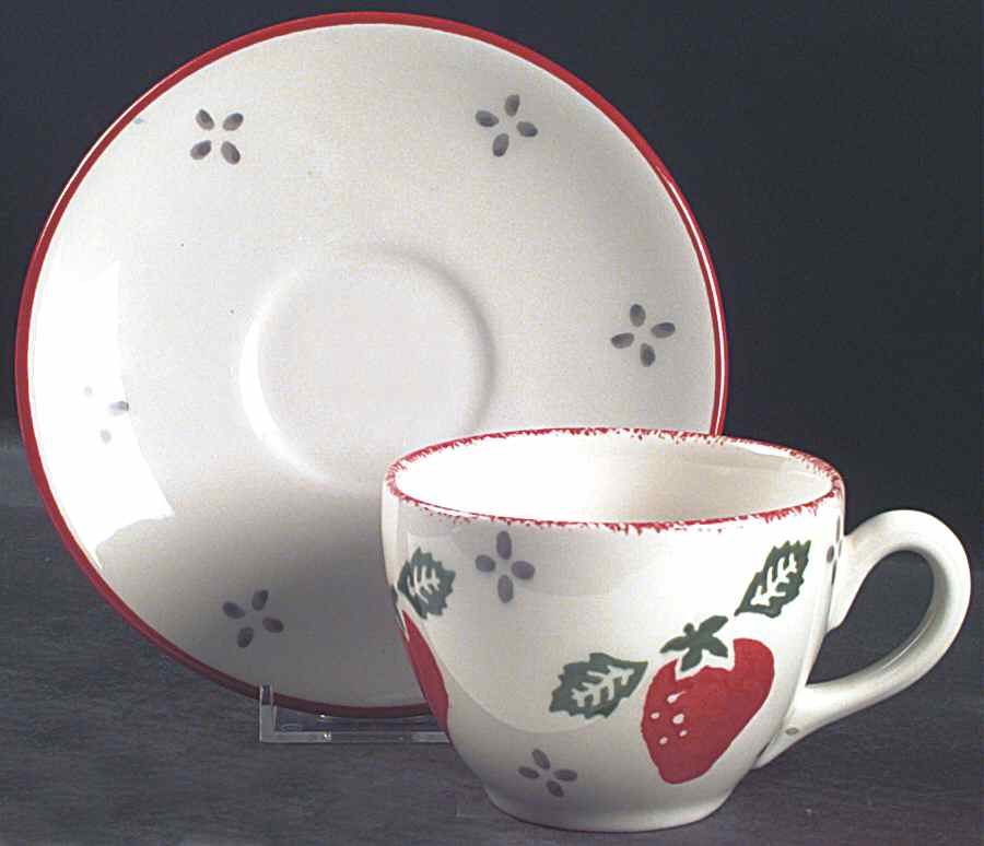 Summer Fruits Flat Cup & Saucer Set by Laura Ashley-1