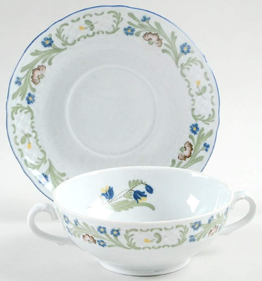 Nancy Footed Cream Soup Bowl & Saucer Set by Asta-1