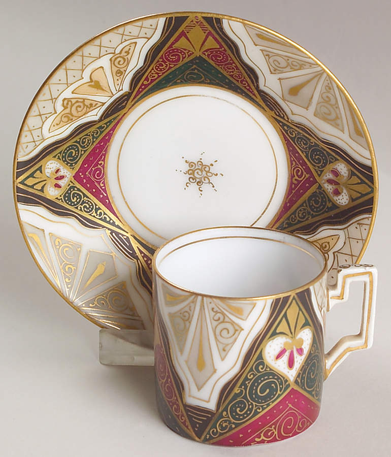 Alhambra Flat Demitasse Cup & Saucer Set by Carl.F Boseck & Co-1