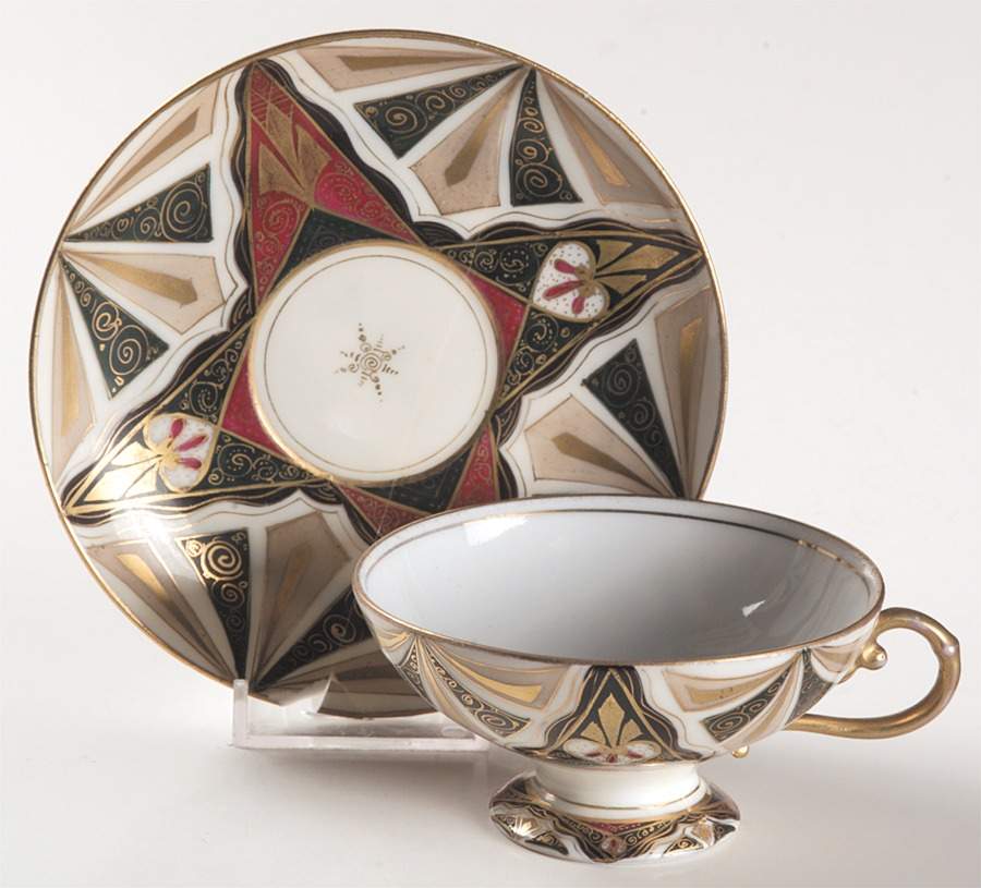 Alhambra Footed Cup & Saucer Set by Carl.F Boseck & Co-1
