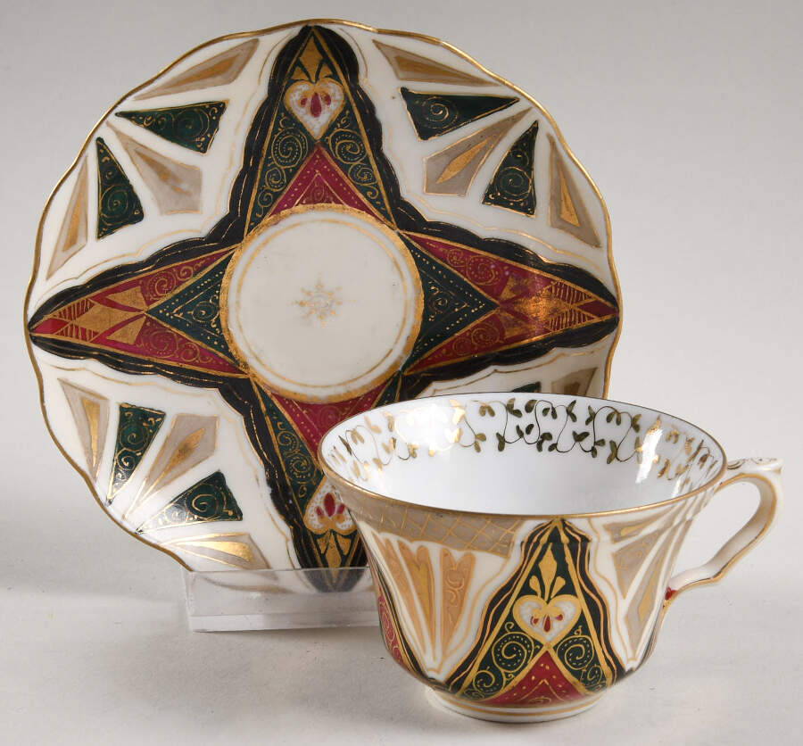 Alhambra Flat Demitasse Cup & Saucer Set by Carl.F Boseck & Co-1