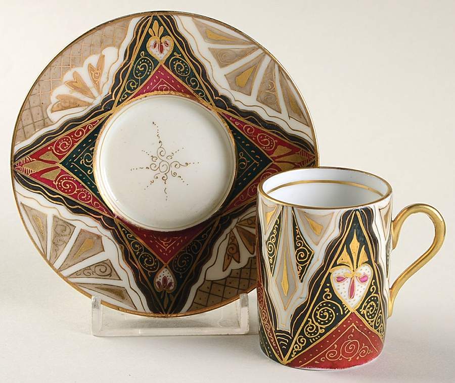 Alhambra Flat Demitasse Cup & Saucer Set by Carl.F Boseck & Co-1