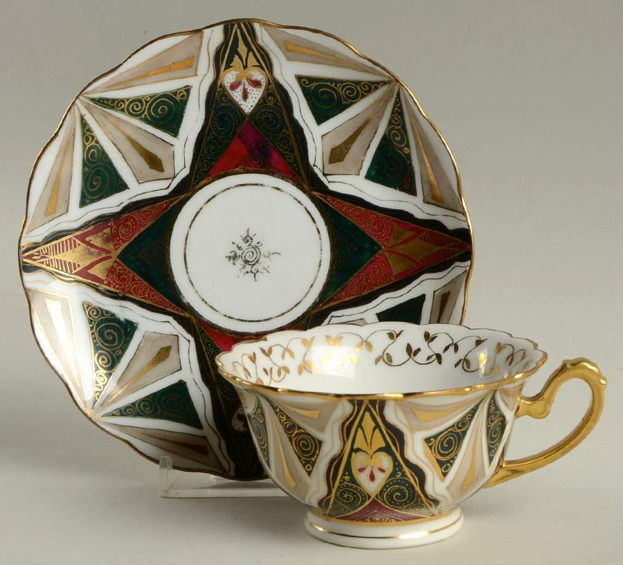 Alhambra Footed Cup & Saucer Set by Carl.F Boseck & Co-1