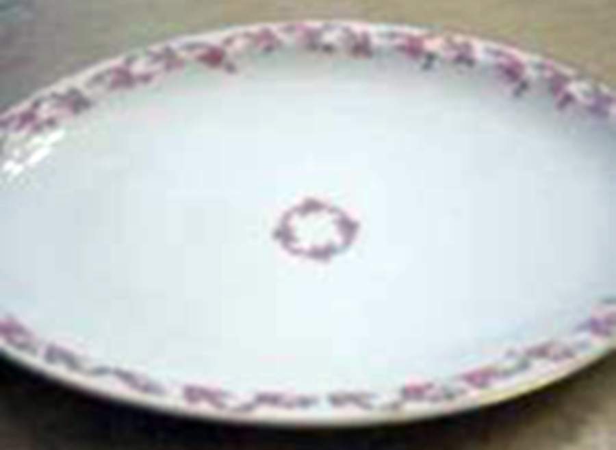 La France Rose 16" Oval Serving Platter by Altrohlau-1