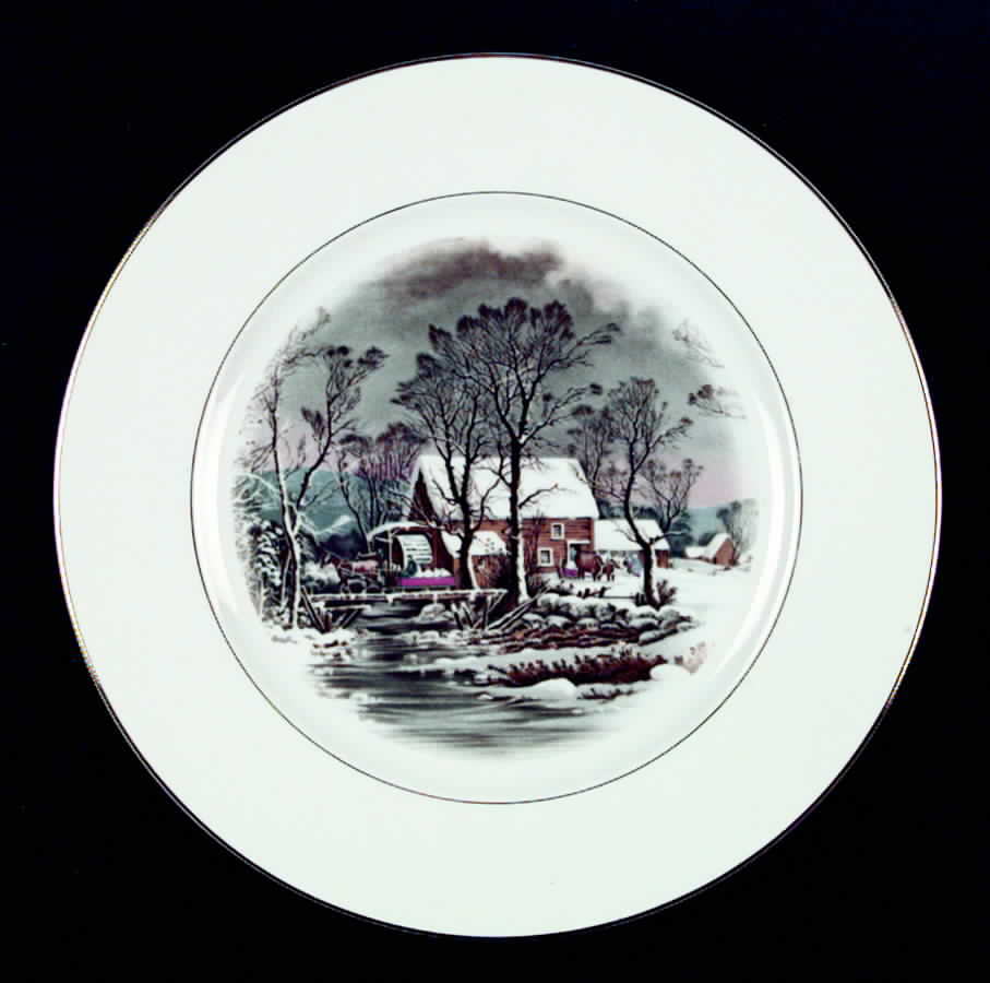 Currier & Ives (Smooth) Dinner Plate by Avon-1