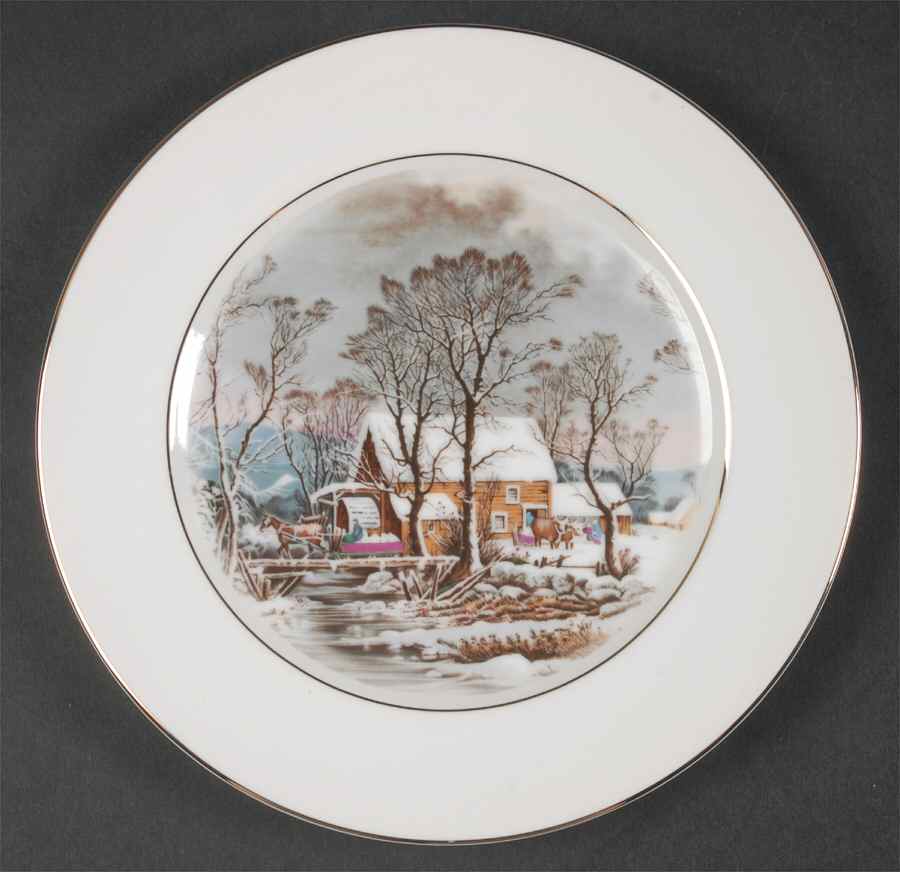 Currier & Ives (Smooth) Salad Plate by Avon-1