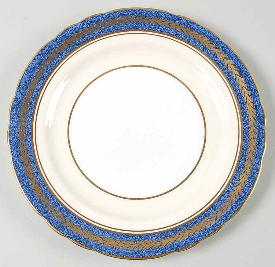 1846 (Powder Blue Band Salad Plate by John  Aynsley & Sons-1