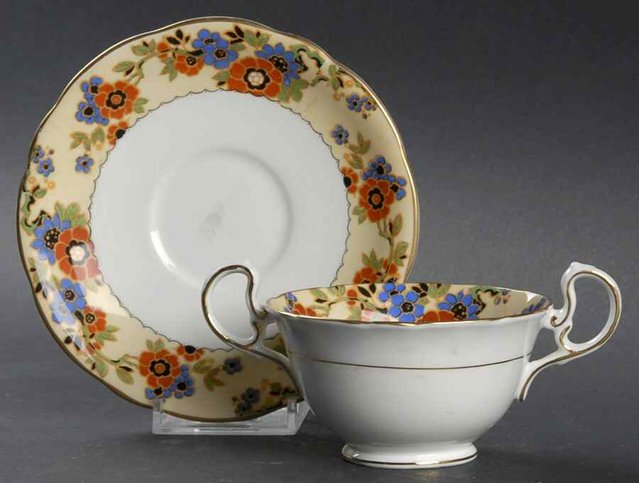 4500 Footed Bouillon Cup & Saucer by John  Aynsley & Sons-1