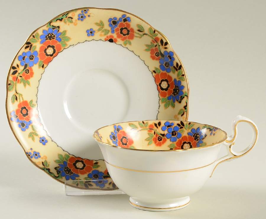 4500 Footed Cup & Saucer Set by John  Aynsley & Sons-1