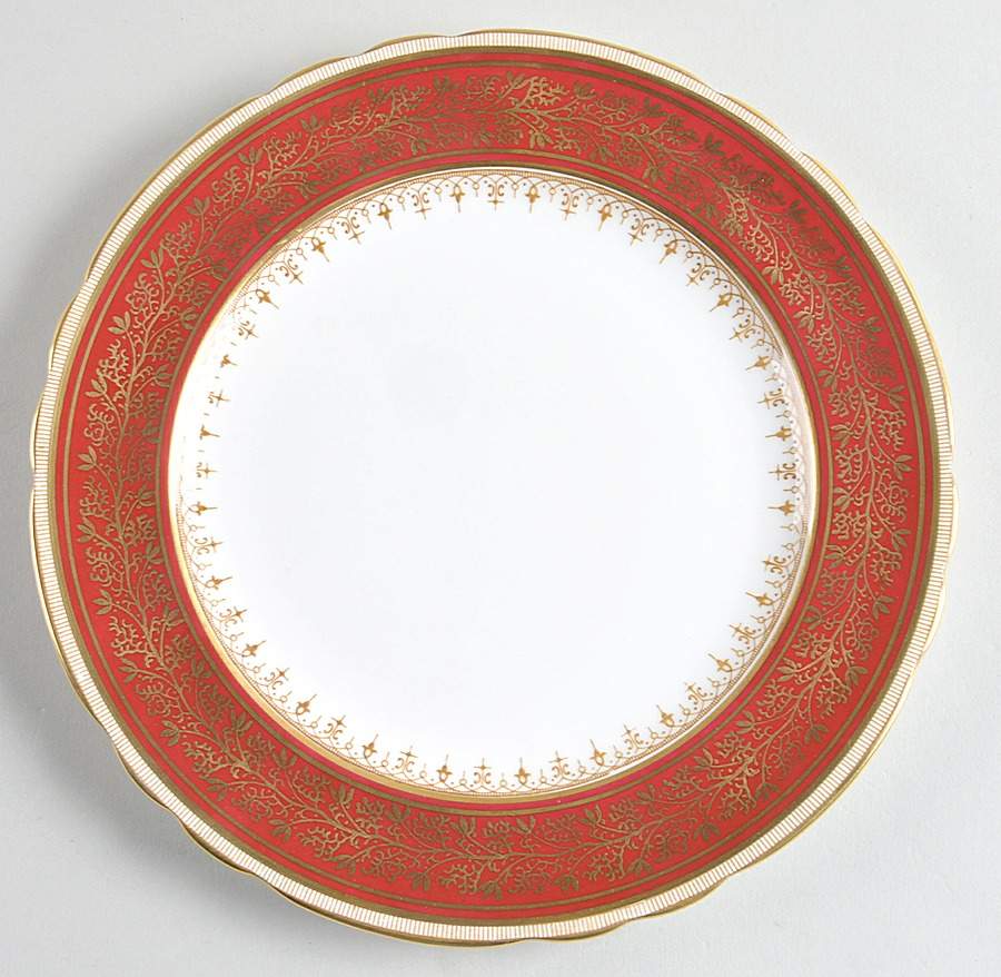 7098 Maroon Salad Plate by John  Aynsley & Sons-1