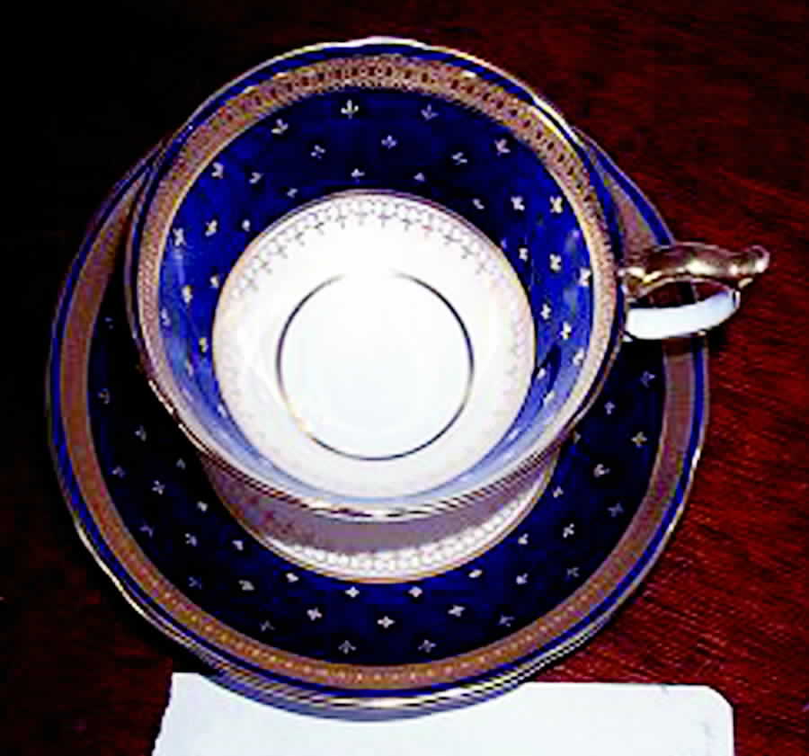 7494R (Cobalt & Gold) Footed Cup & Saucer Set by John  Aynsley & Sons-1