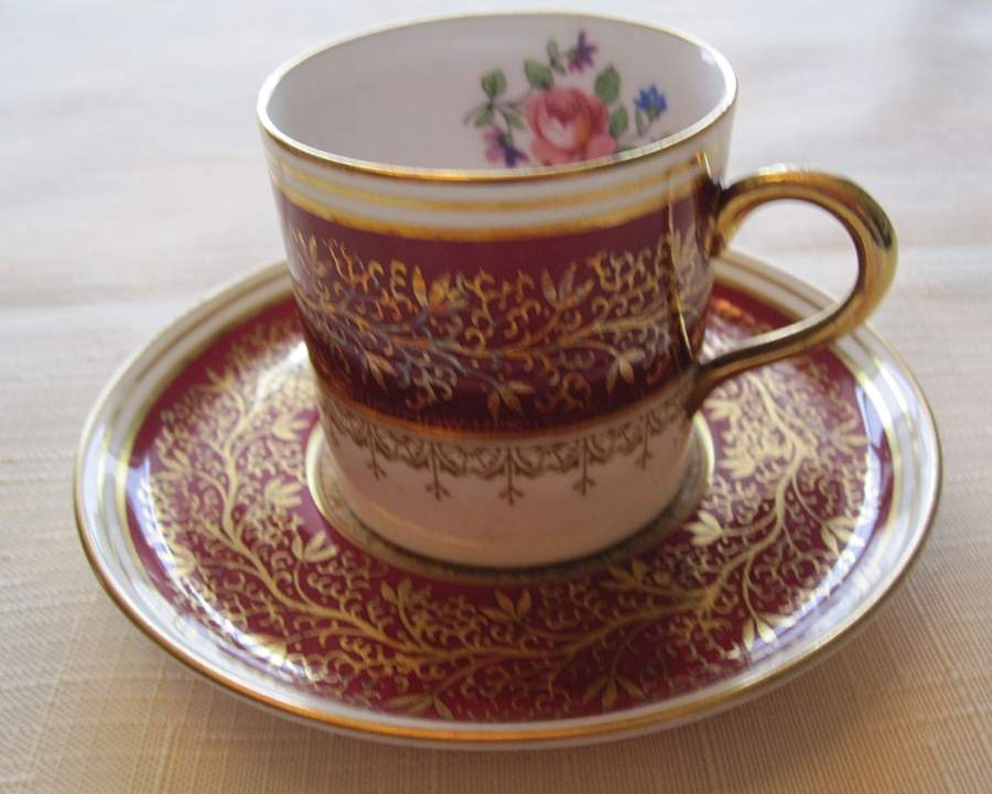 7741 (Red) Flat Demitasse Cup & Saucer Set by John  Aynsley & Sons-1
