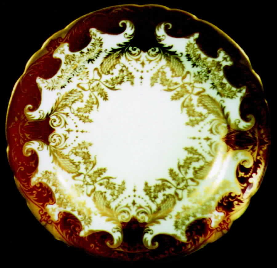 7985 Maroon Salad Plate by John  Aynsley & Sons-1