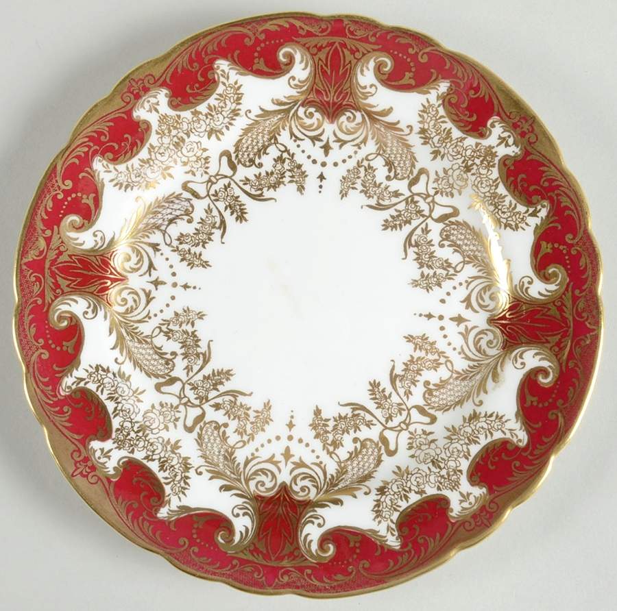 7985 Maroon Bread & Butter Plate by John  Aynsley & Sons-1