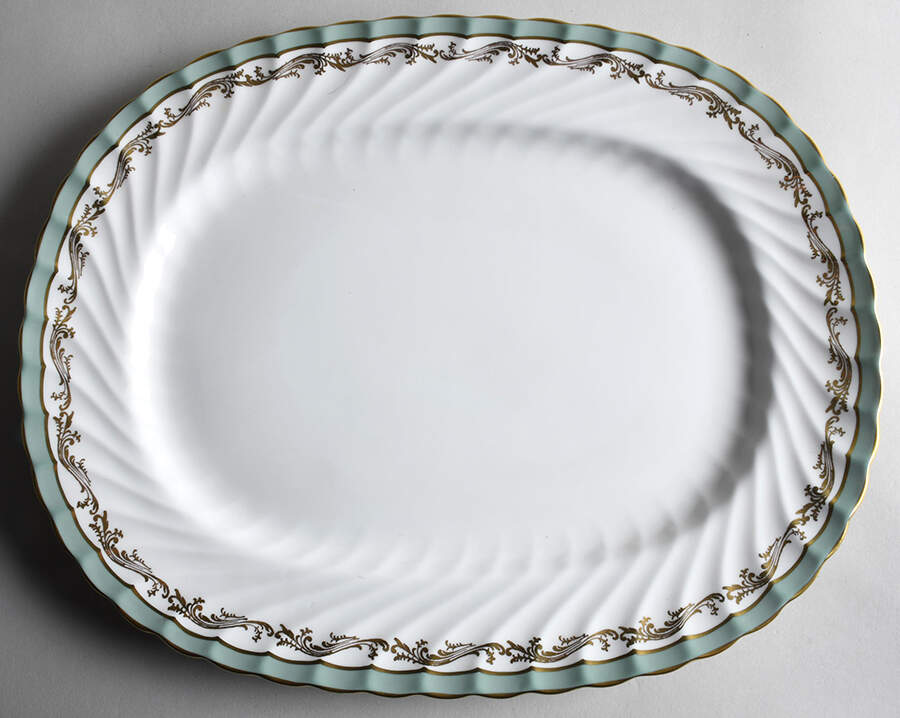 8476 (Aqua) 15" Oval Serving Platter by John  Aynsley & Sons-1
