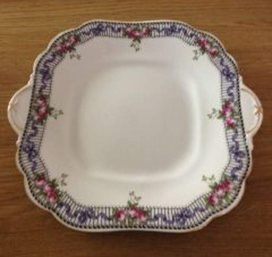 A4943 Square Handled Cake Plate by John  Aynsley & Sons-1