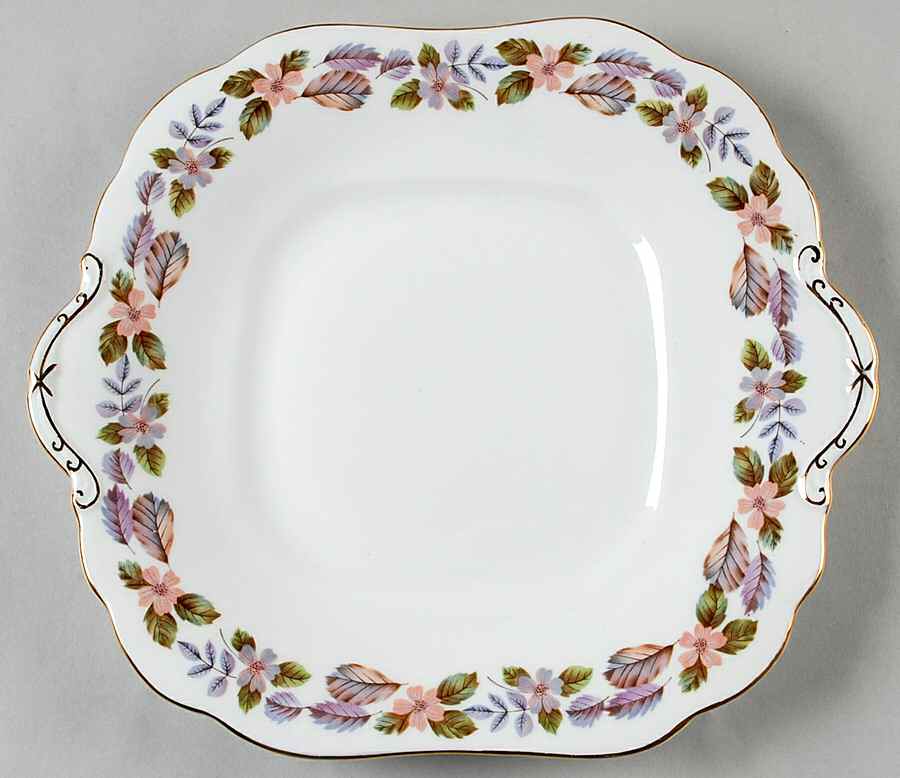 April Rose Square Handled Cake Plate by John  Aynsley & Sons-1