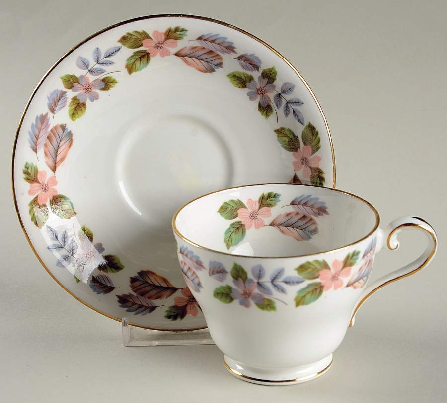 April Rose Footed Cup & Saucer Set by John  Aynsley & Sons-1