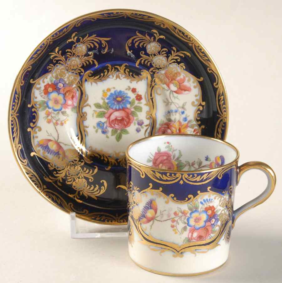 Aristocrat Cobalt Blue Flat Demitasse Cup & Saucer Set by John  Aynsley & Sons-1