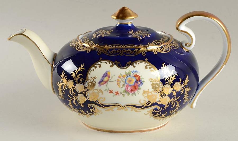 Aristocrat Cobalt Blue Teapot & Lid by John  Aynsley & Sons-1