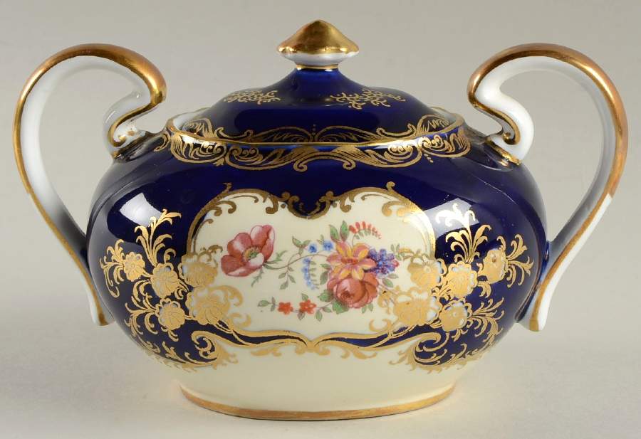 Aristocrat Cobalt Blue Sugar Bowl & Lid by John  Aynsley & Sons-1