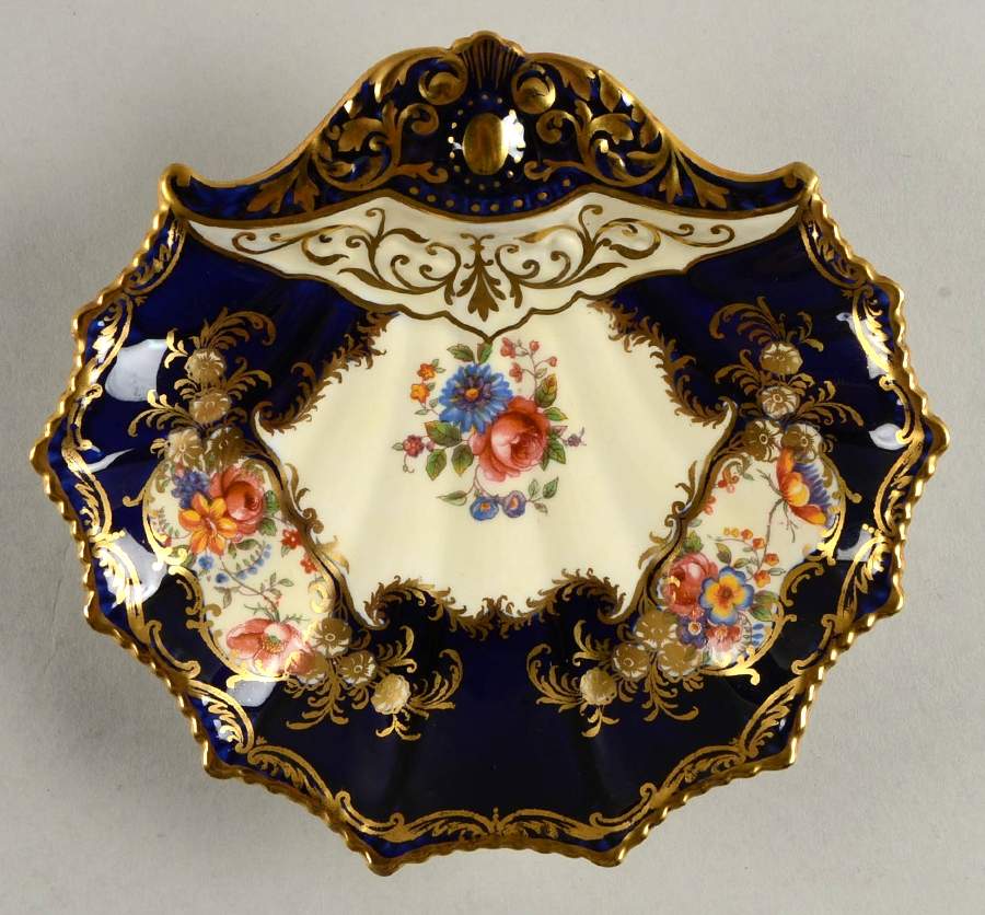 Aristocrat Cobalt Blue Small Shell Shaped Dish by John  Aynsley & Sons-1