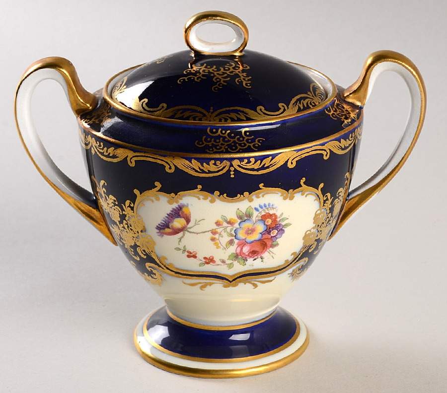 Aristocrat Cobalt Blue Sugar Bowl & Lid by John  Aynsley & Sons-1