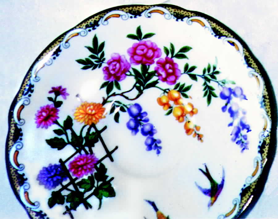 Mikado (Scroll Border) Saucer by John  Aynsley & Sons-1