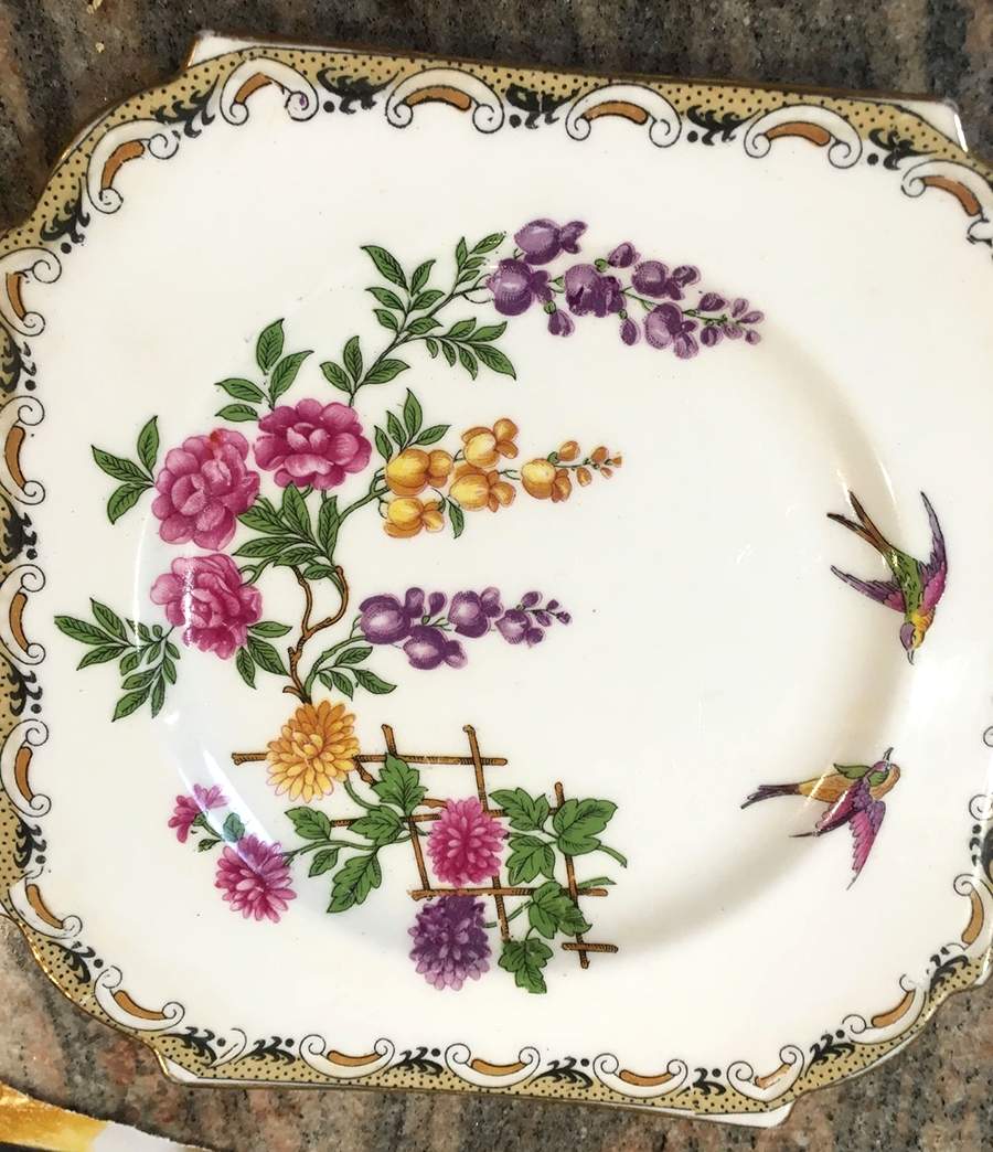 Mikado (Scroll Border) Square Bread & Butter Plate by John  Aynsley & Sons-1