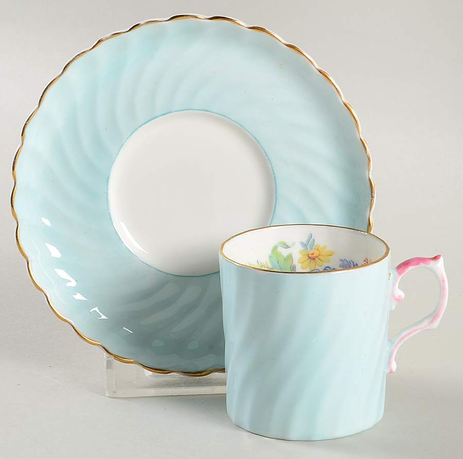 602 Flat Demitasse Cup & Saucer Set by John  Aynsley & Sons-1