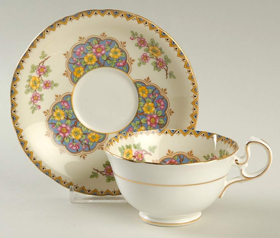 B119 Footed Cup & Saucer Set by John  Aynsley & Sons-1
