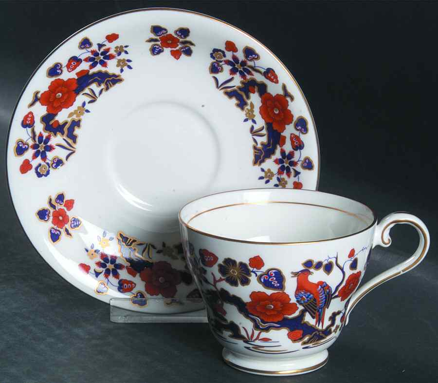 Bird of Paradise Footed Cup & Saucer Set by John  Aynsley & Sons-1